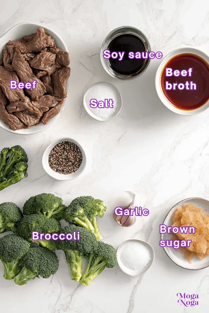 Easy Crockpot Beef and Broccoli Recipe: Better Than Takeout!-Ingredients