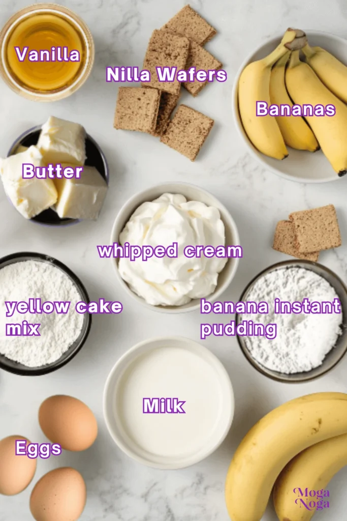 Easy Banana Pudding Cake Recipe That Will Wow Your Guests-Ingredients