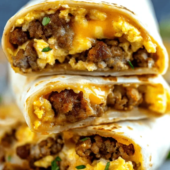 sausage and egg breakfast burrito