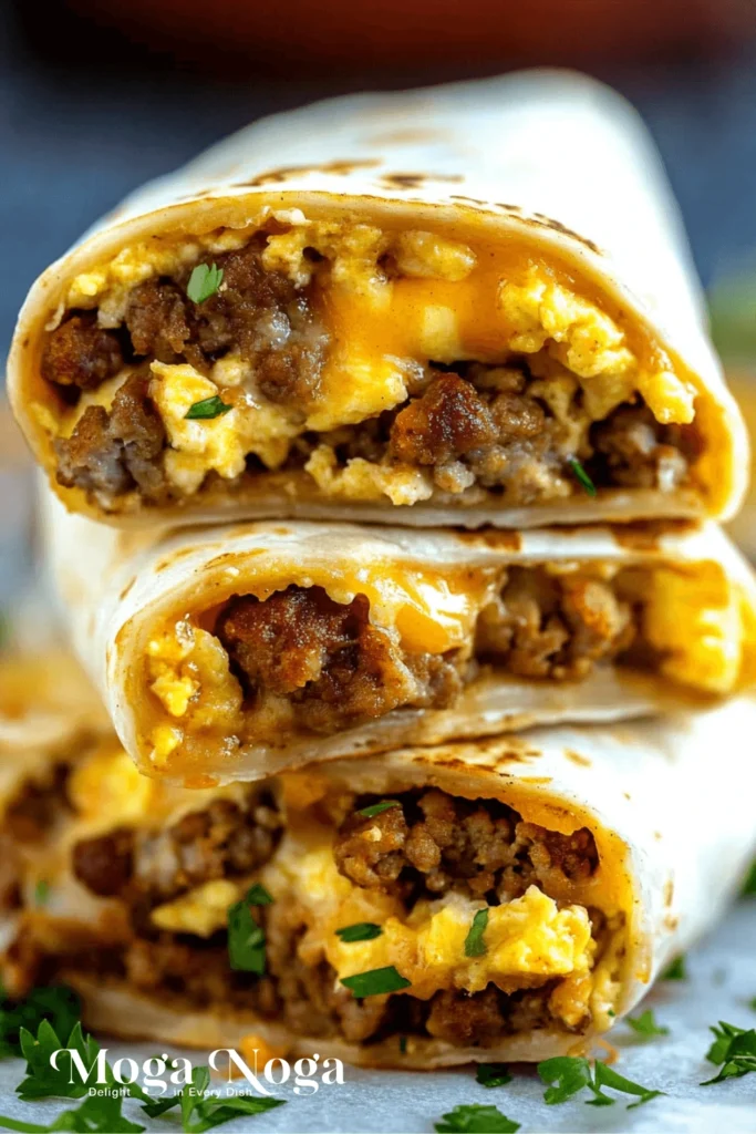 sausage and egg breakfast burrito