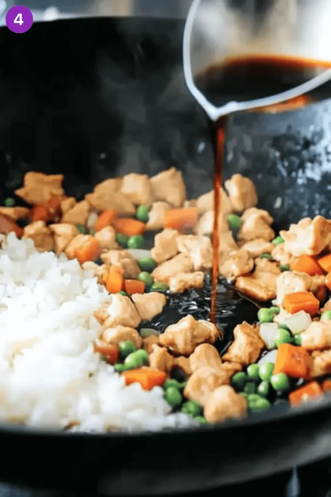  vegetarian chicken fried Rice-step4