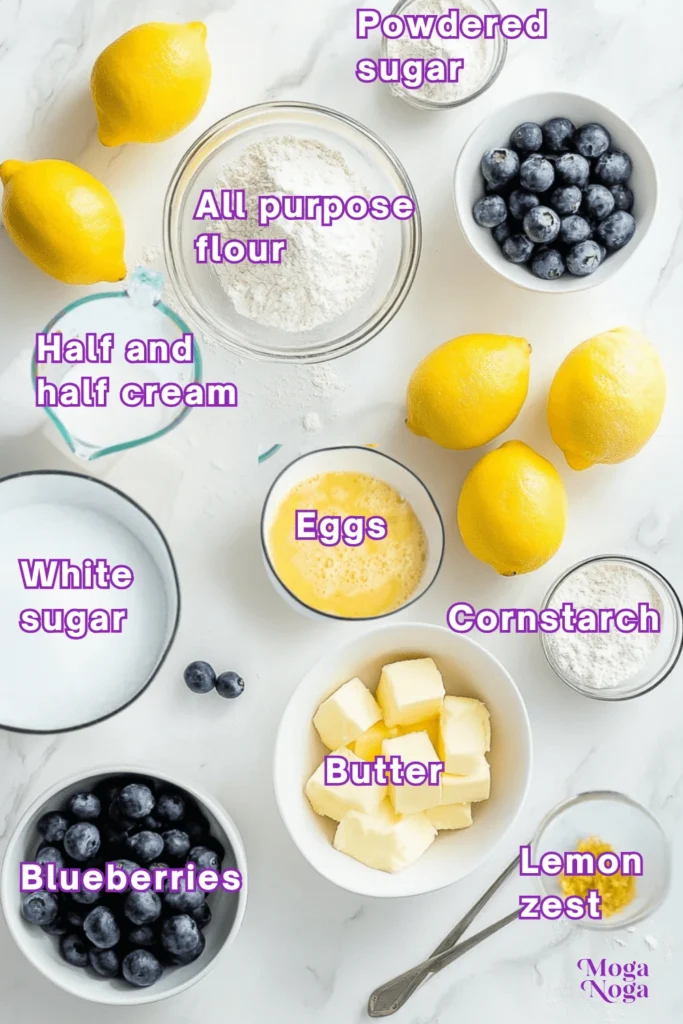 lemon blueberry bars-Ingredients