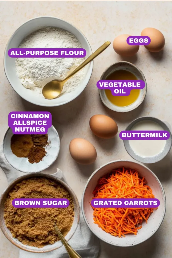 carrot cake muffins-Ingredients