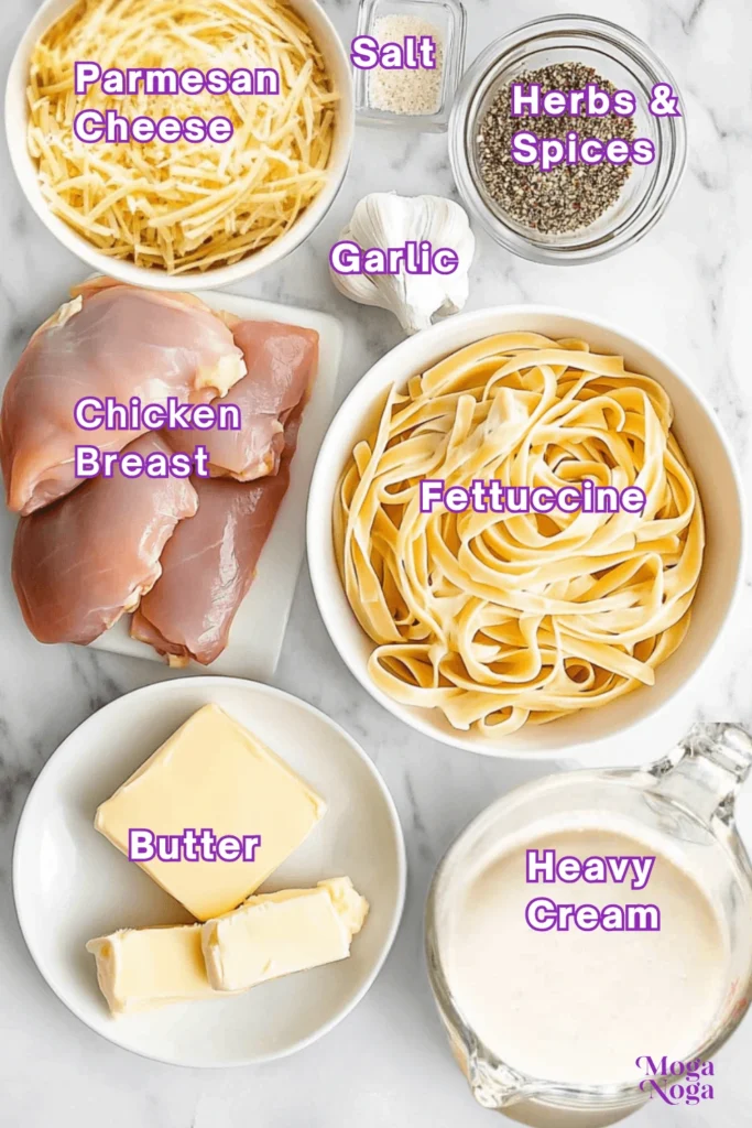 chicken fettuccine alfredo-INgredients