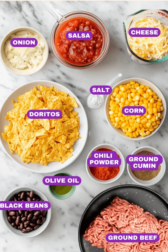 taco casserole-Ingredients