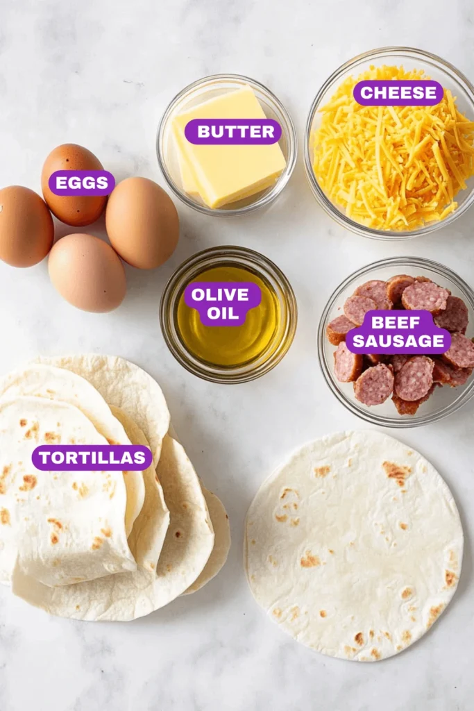 sausage and egg breakfast burrito-Ingredients