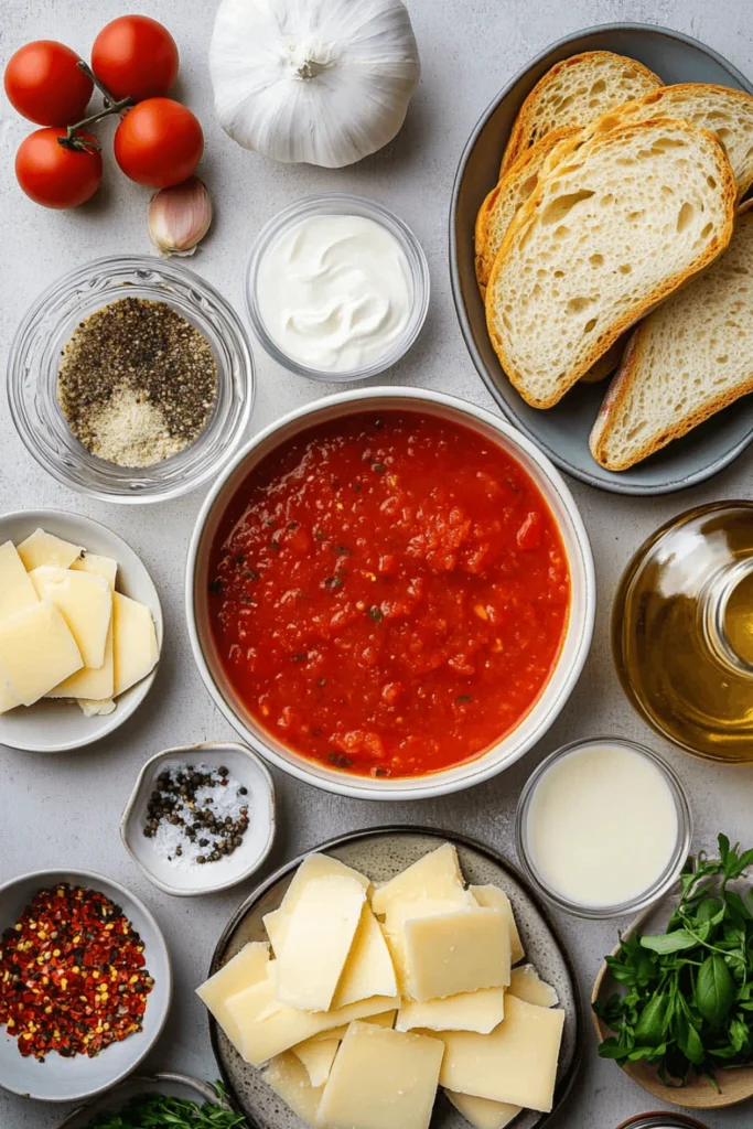 tomato soup and grilled cheese-Ingredients