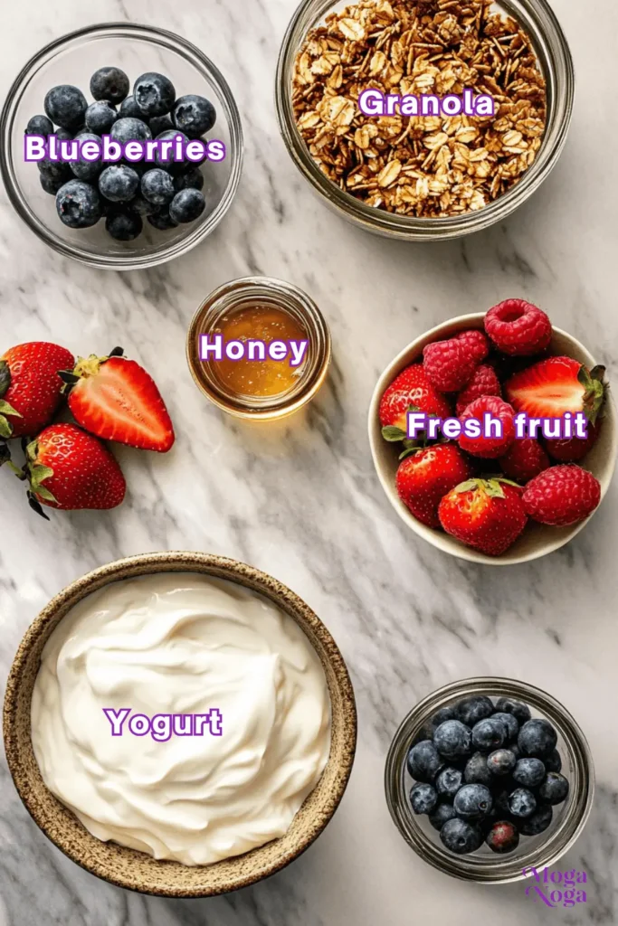 Greek yogurt parfait-Ingredients