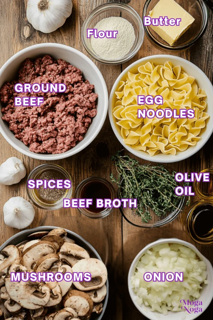 The Ultimate One-Pot Beef Stroganoff Recipe for Cozy Nights-Ingredients