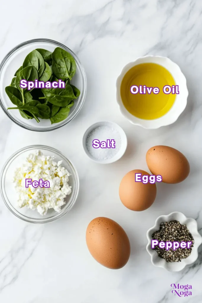 Grandma’s Secret Spinach Omelet Recipe (Made Simple For You!-Ingredients