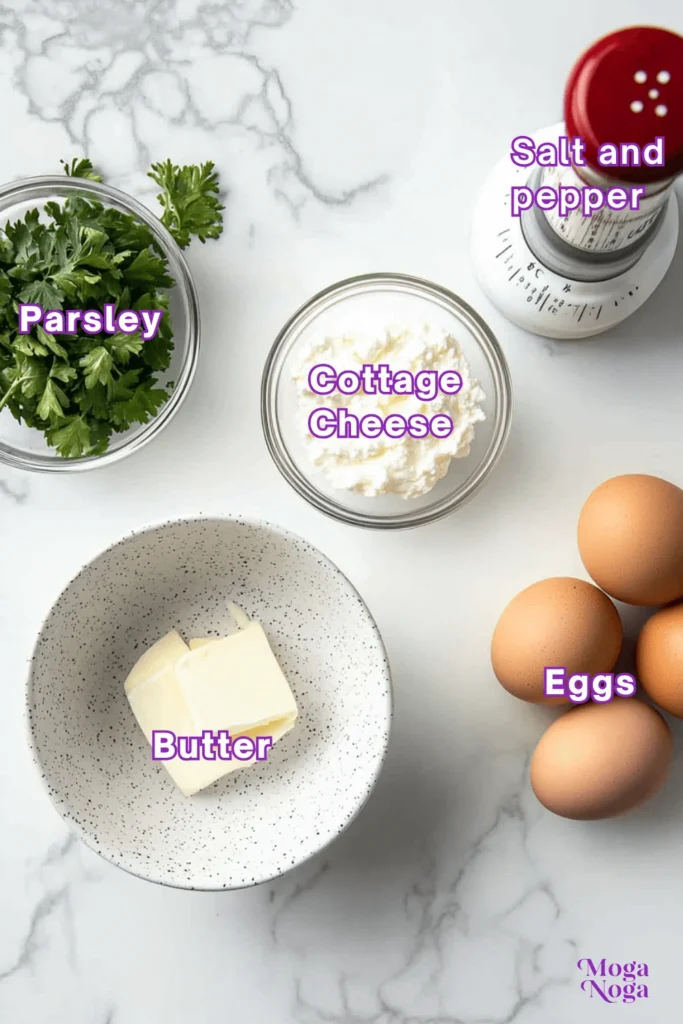 scrambled eggs with cottage cheese-Ingredients