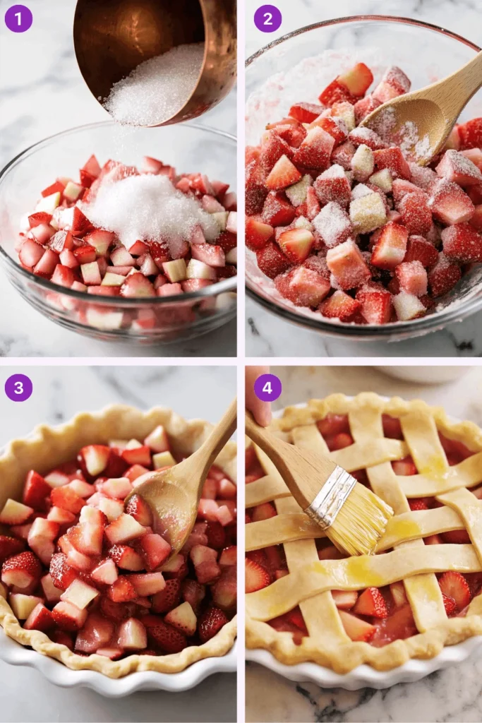 strawberry rhubarb pie-Instructions