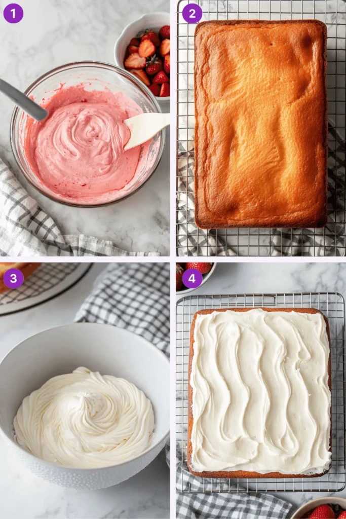 strawberry cake recipe-Instructions