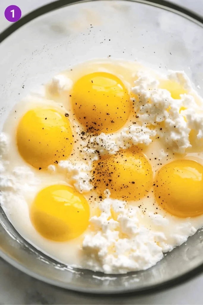 scrambled eggs with cottage cheese-Step1