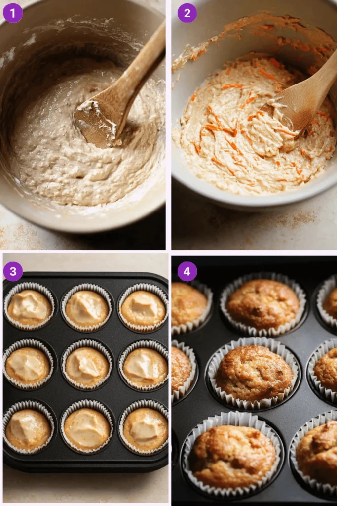 carrot cake muffins-Instructions