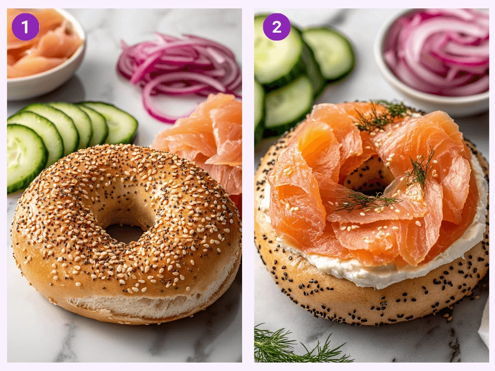 Smoked Salmon Bagel-Instructions