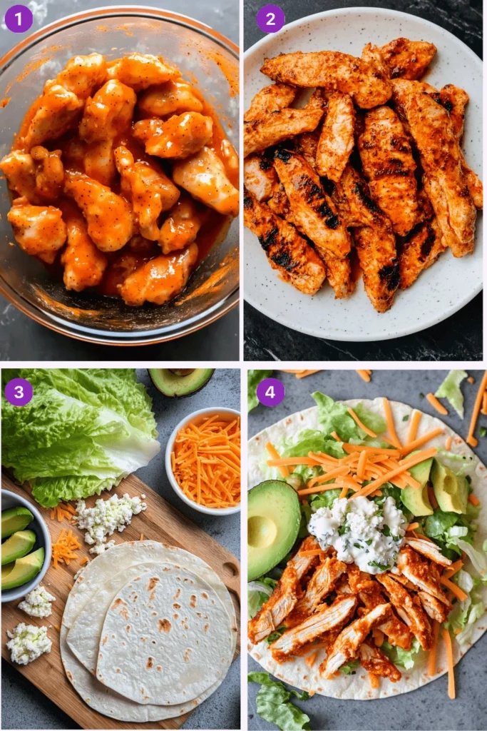 buffalo chicken wraps-Instructions