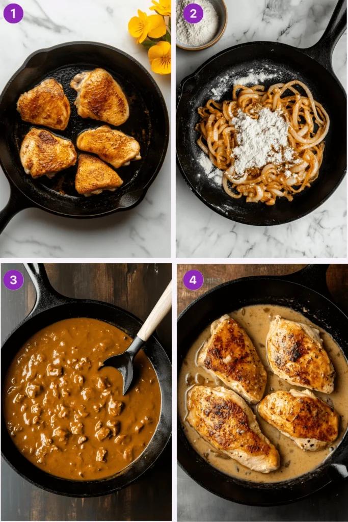 smothered chicken recipe-Instructions
