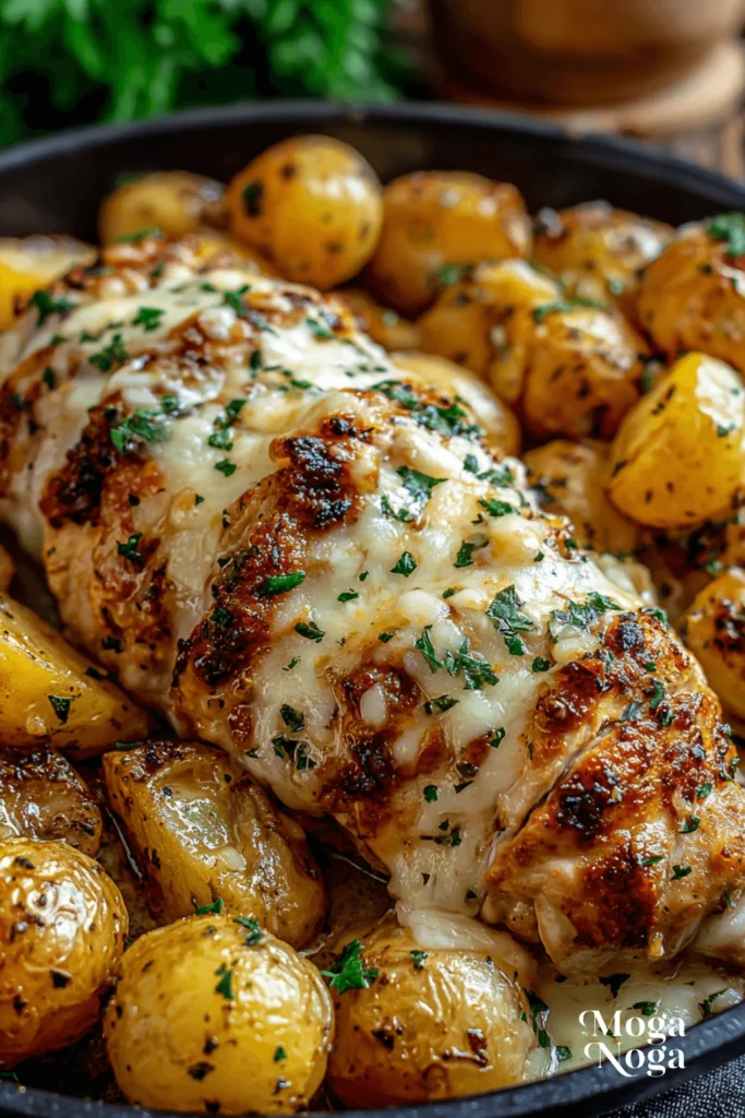 Garlic parmesan chicken and potatoes-1