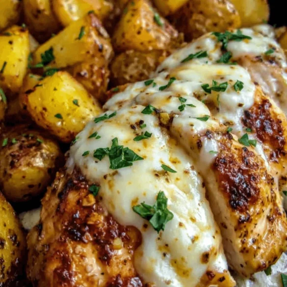 Garlic parmesan chicken and potatoes Garlic parmesan chicken and potatoes