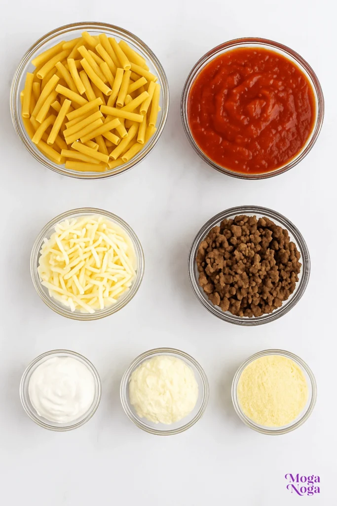 Million Dollar Baked Ziti-Ingredients