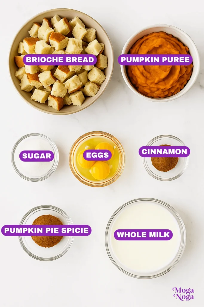 Pumpkin Bread Pudding-Ingredients