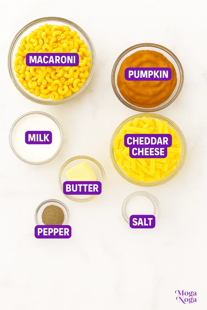 Pumpkin Macaroni and Cheese-Ingredients