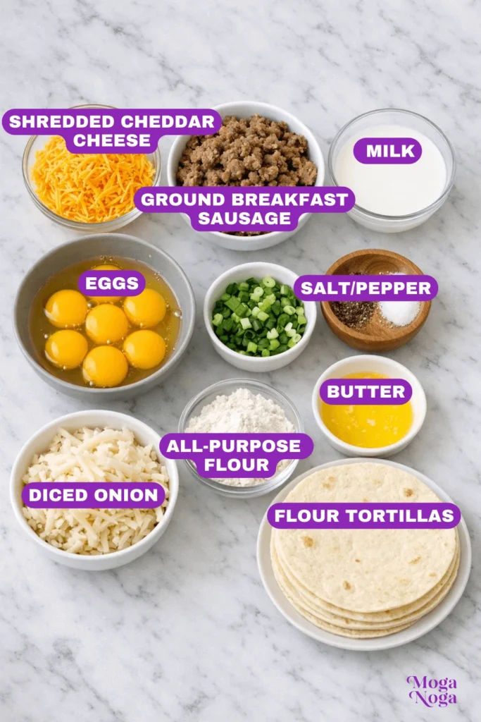 Breakfast Enchiladas with Sausage Gravy-ingredients