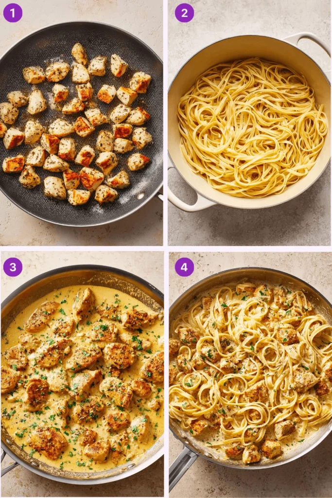 Cowboy Butter Chicken Pasta-steps