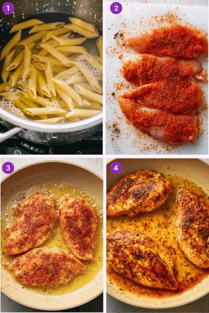 Creamy Cajun Chicken Pasta-steps