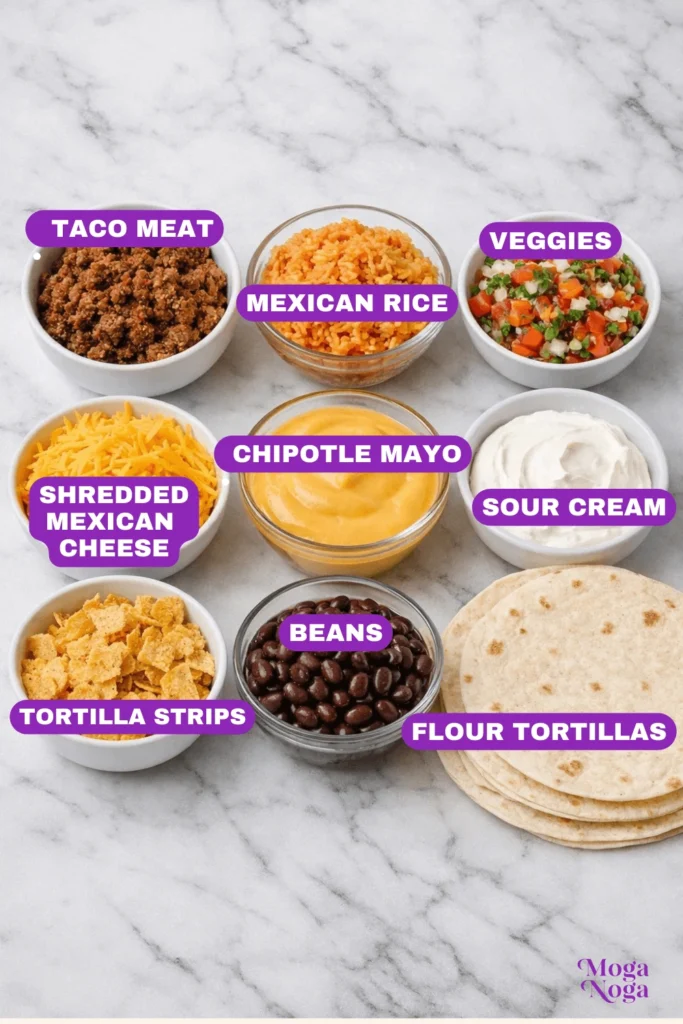 Easy Grilled Cheese Burrito-ingredients