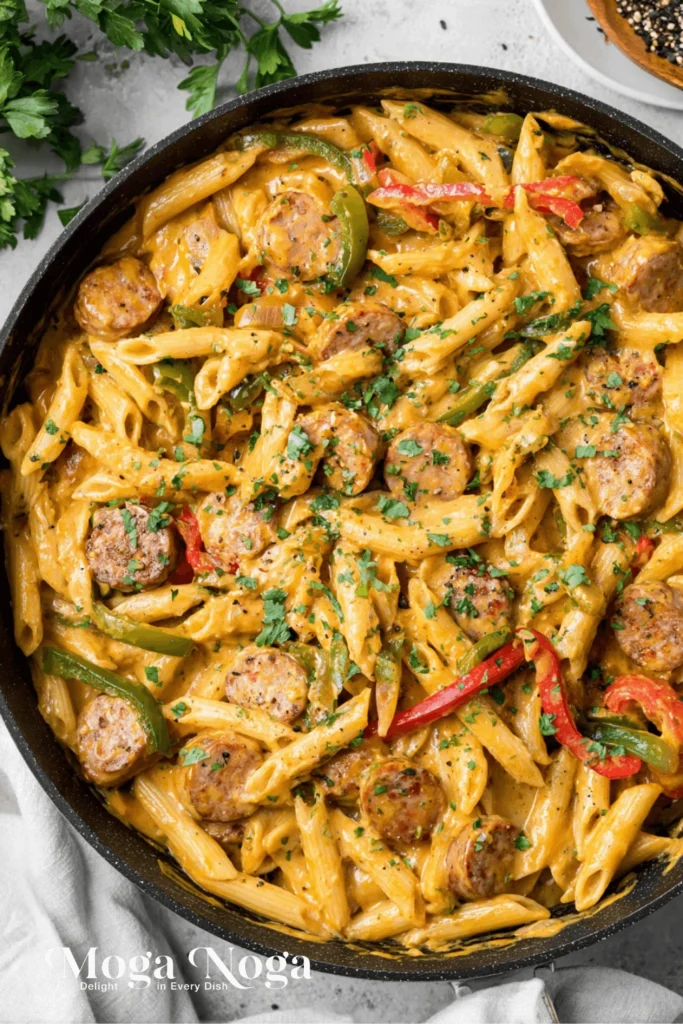 One Pot Creamy Cajun Sausage Pasta