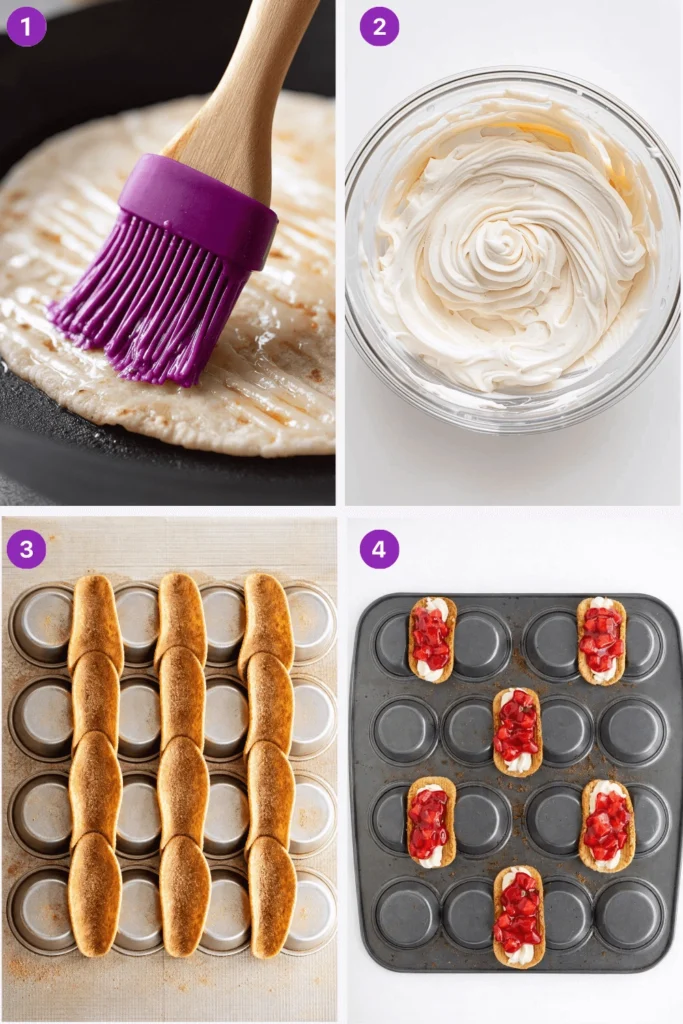 Strawberry Crunch Cheesecake Tacos-steps