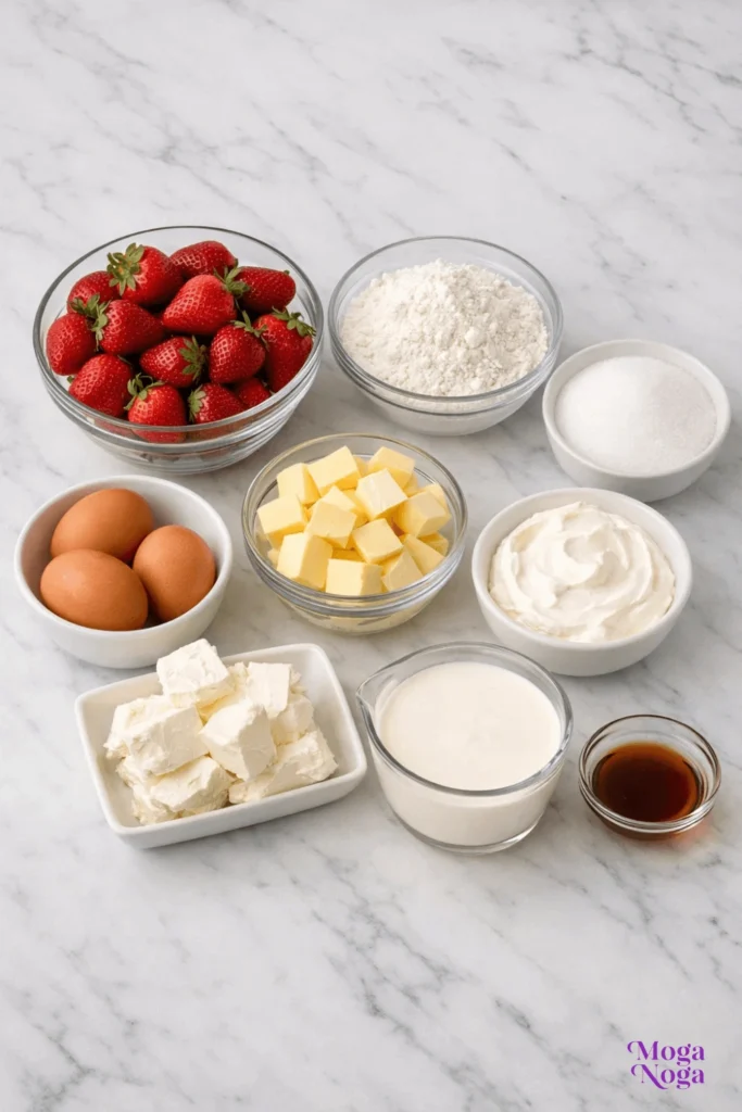 The Best Strawberry Shortcake Cake-ingredients