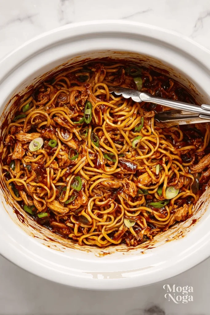 sticky garlic chicken noodles-1