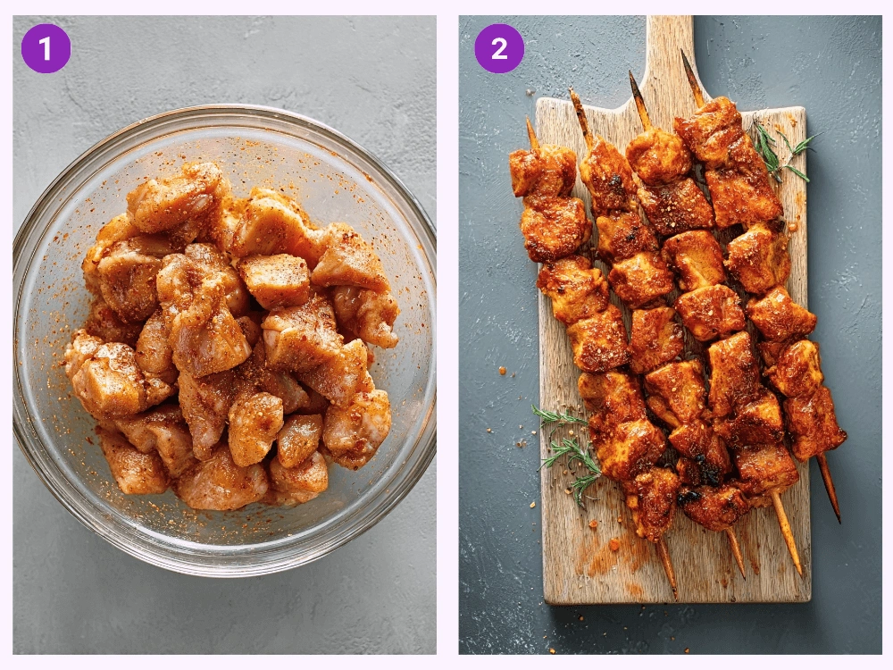 Bang Bang Chicken Skewers-steps