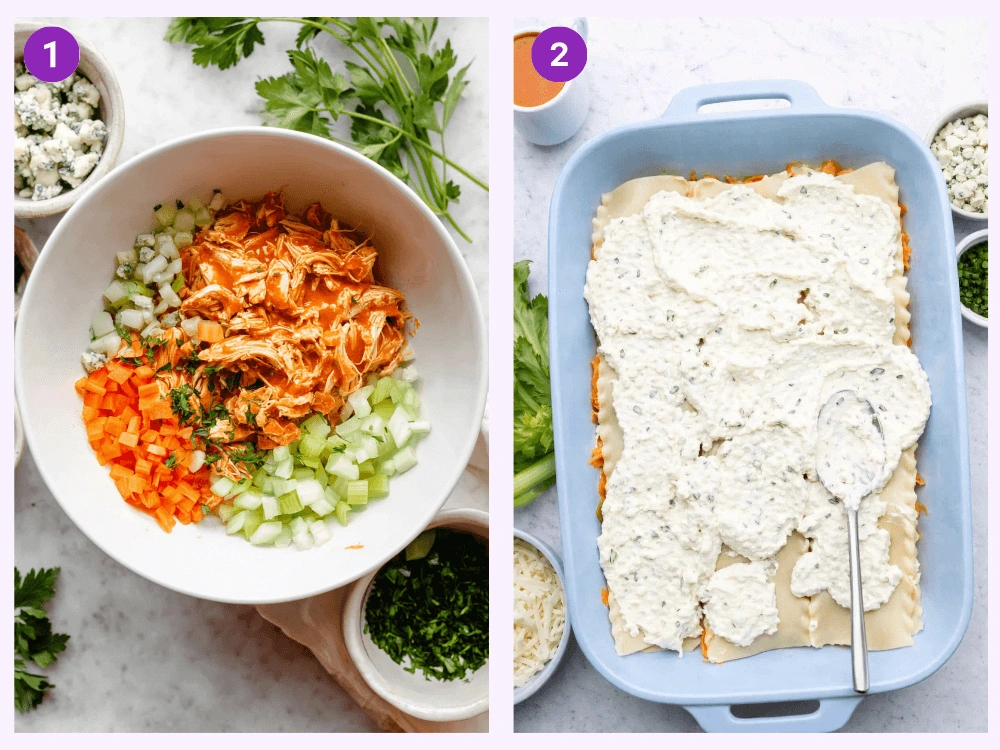Buffalo Chicken Lasagna-steps