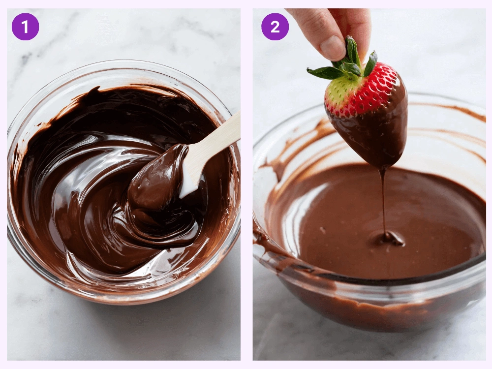 Chocolate Covered Strawberries-steps