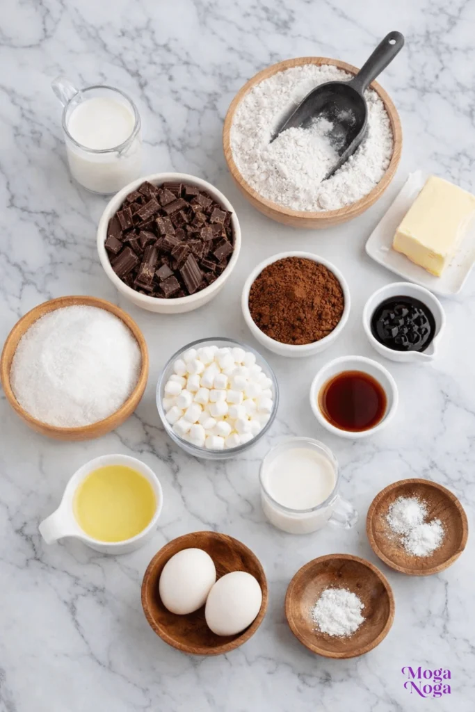 Chocolate Mousse Brownies-ingredients