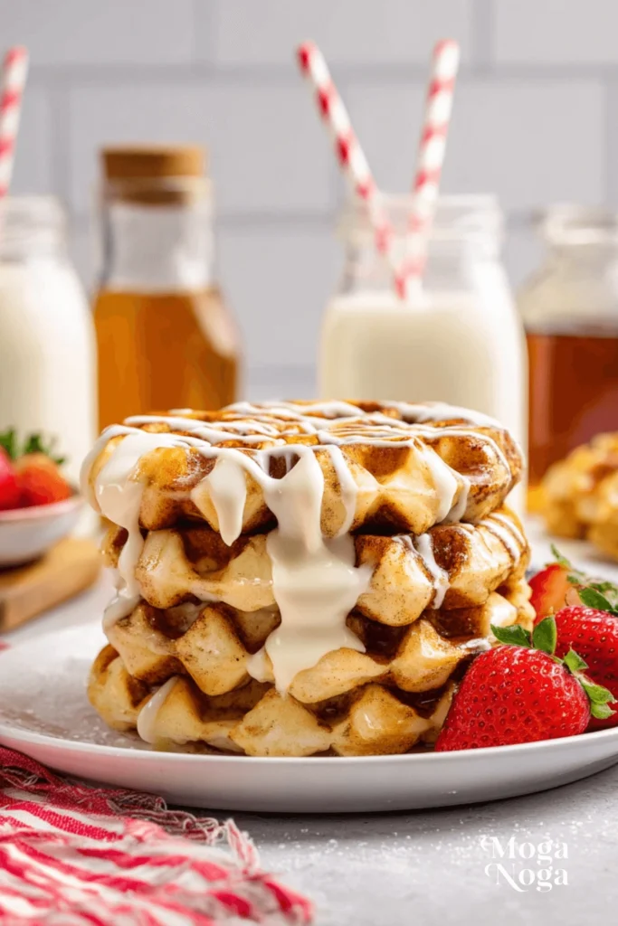 Cinnamon Roll Waffles Cream Cheese-1
