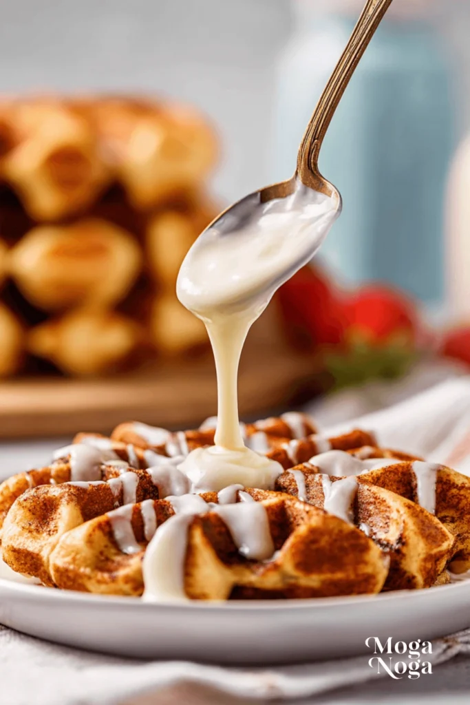 Cinnamon Roll Waffles Cream Cheese-2