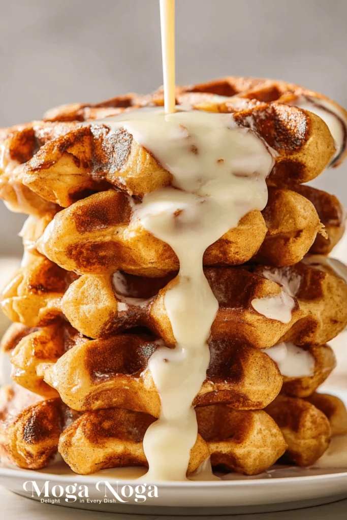 Cinnamon Roll Waffles Cream Cheese
