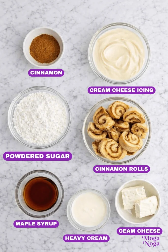 Cinnamon Roll Waffles Cream Cheese-ingredients