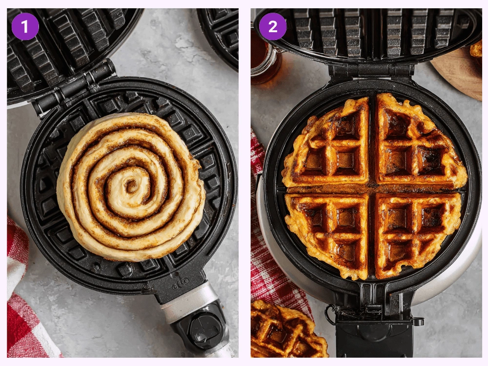 Cinnamon Roll Waffles Cream Cheese-steps