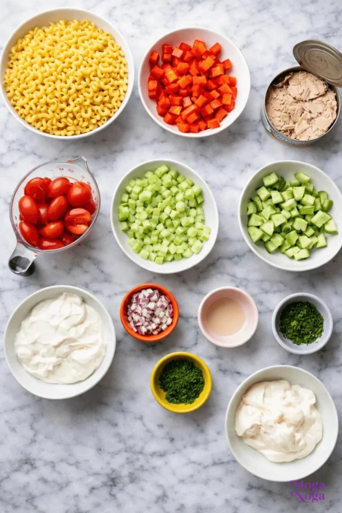 Creamy Pasta Salad-ingredients