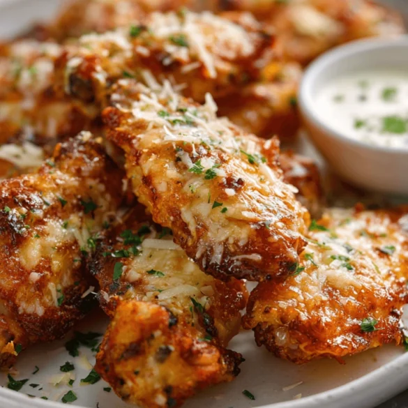 Crispy Parmesan Crusted Chicken Wings Air Fryer