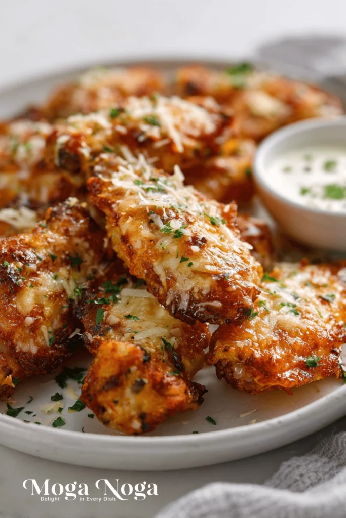 Crispy Parmesan Crusted Chicken Wings Air Fryer
