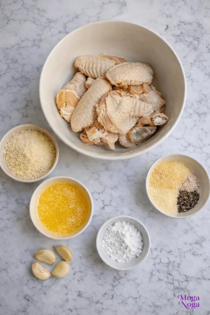 Crispy Parmesan Crusted Chicken Wings Air Fryer-ingredients