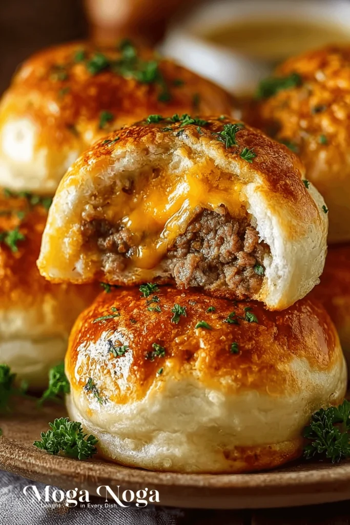 Garlic Parmesan Cheeseburger Bombs