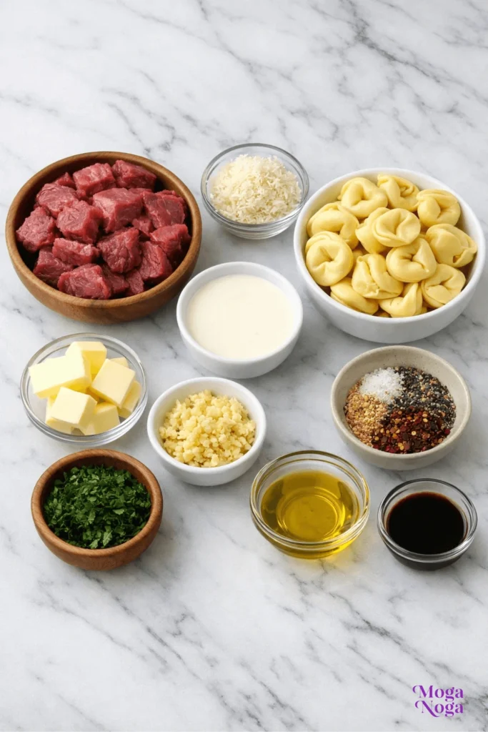 Garlic Steak Tortellini-ingredients